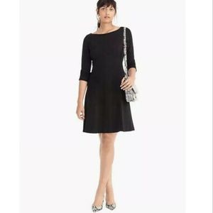 NWT J. Crew Fit & Flare Sheath Black Dress H9330